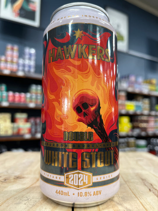 Hawkers Double Bourbon BA White Stout 2024 440ml Can