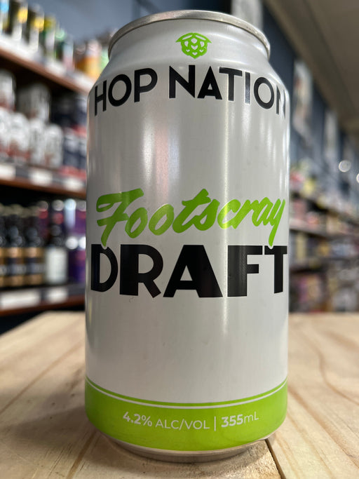 Hop Nation Footscray Draught Lager 355ml Can