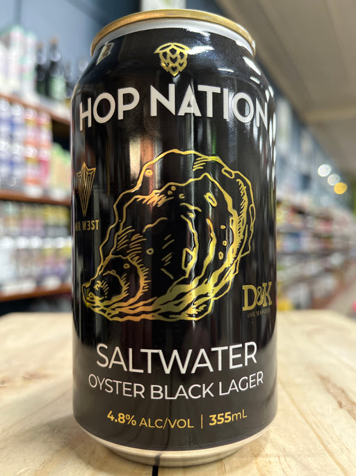 Hop Nation Saltwater Oyster Black Lager 355ml Can