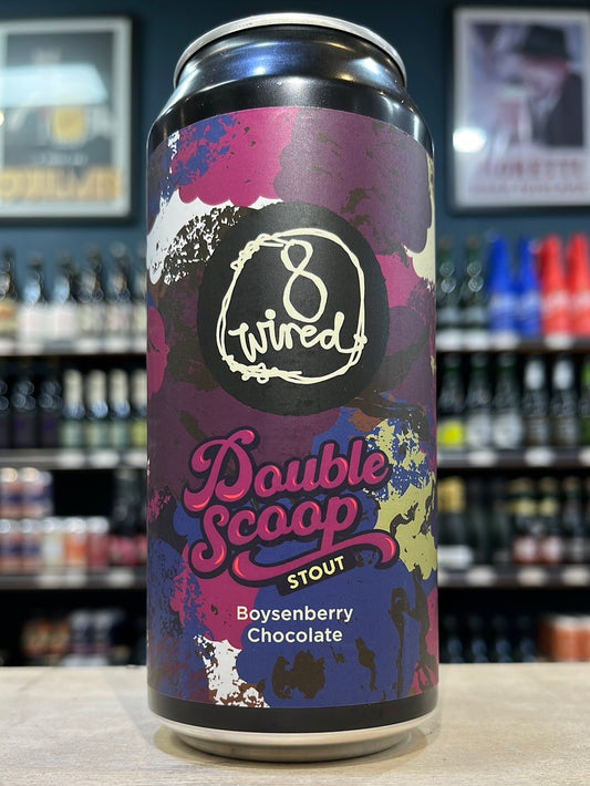 8 Wired Double Scoop Boysenberry Choc Stout 440ml Can