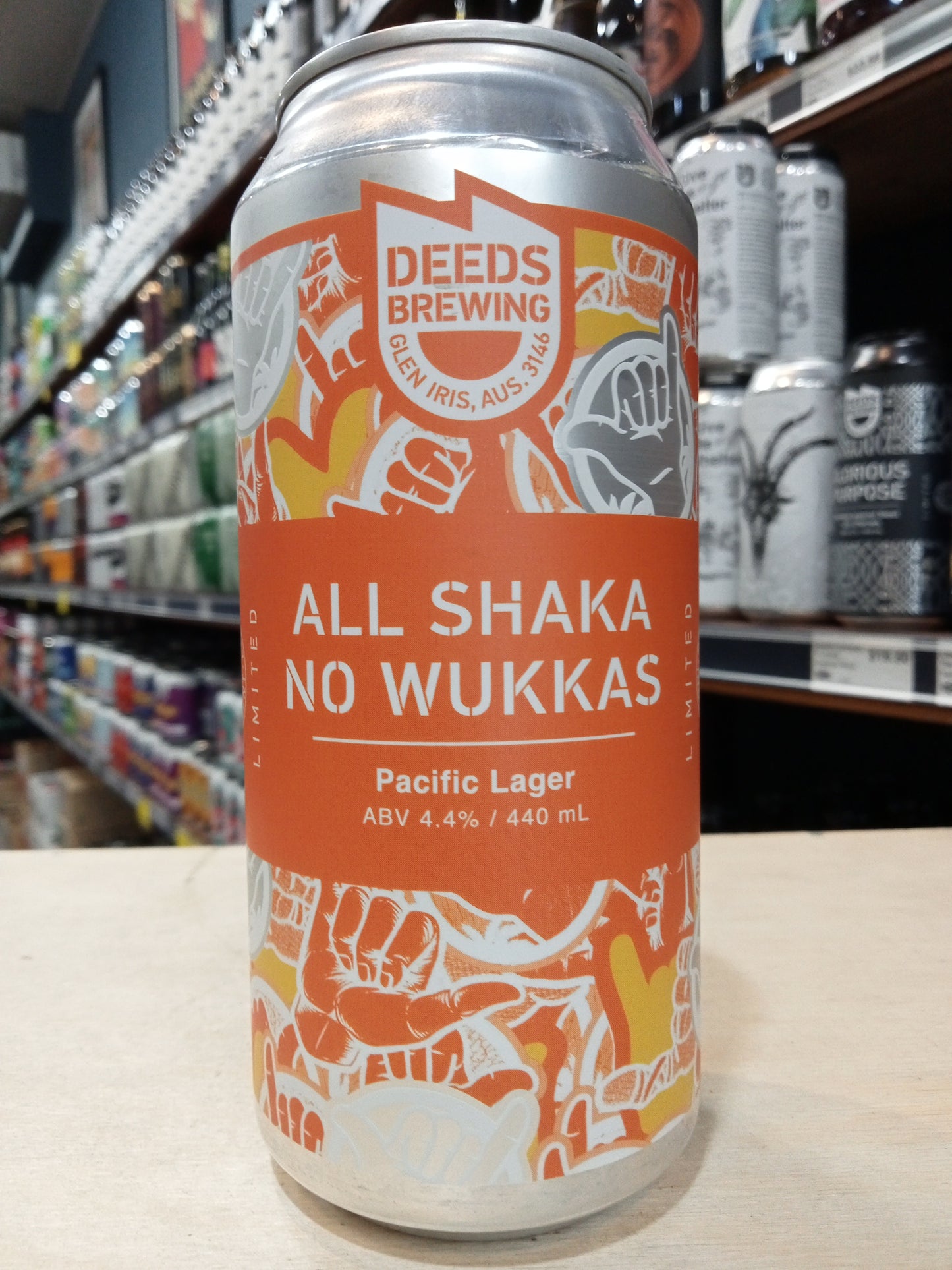 Deeds All Shaka No Wukkas Pacific Lager 440ml Can