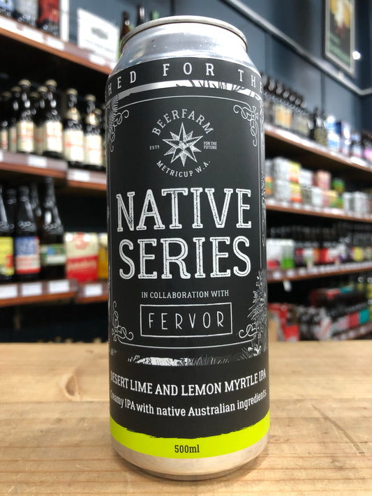 Beerfarm Native Series Fervour IPA with Desert Lime and Lemon Myrtle 500ml Can