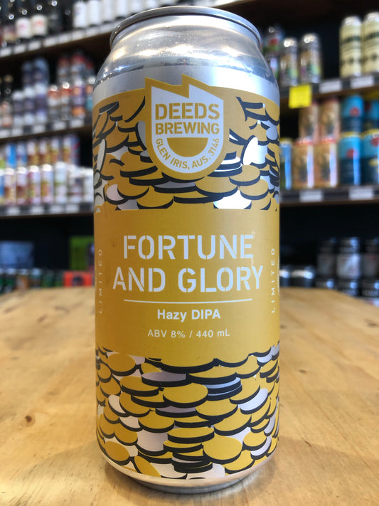 Deeds Fortune & Glory Hazy DIPA 440ml Can