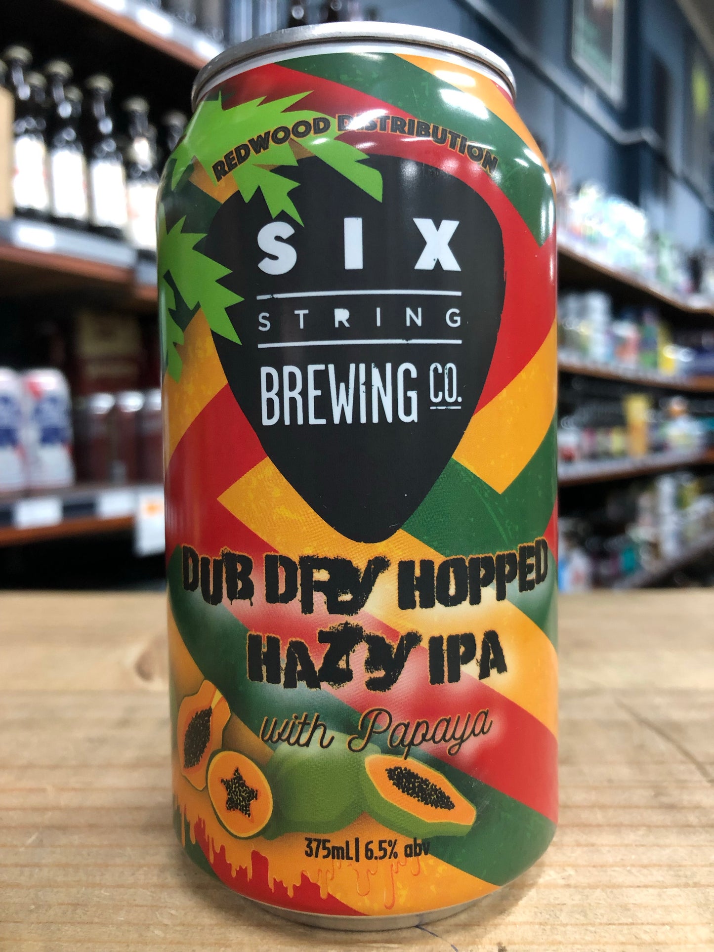 Six String Dub Dry Hopped Hazy IPA with Papaya 375ml Can