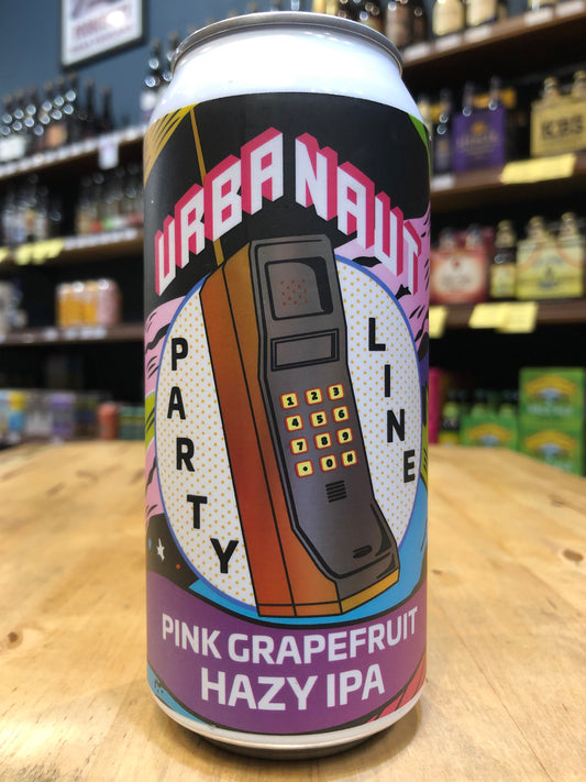 Urbanaut Party Line Pink Grapefruit Hazy IPA 440ml Can