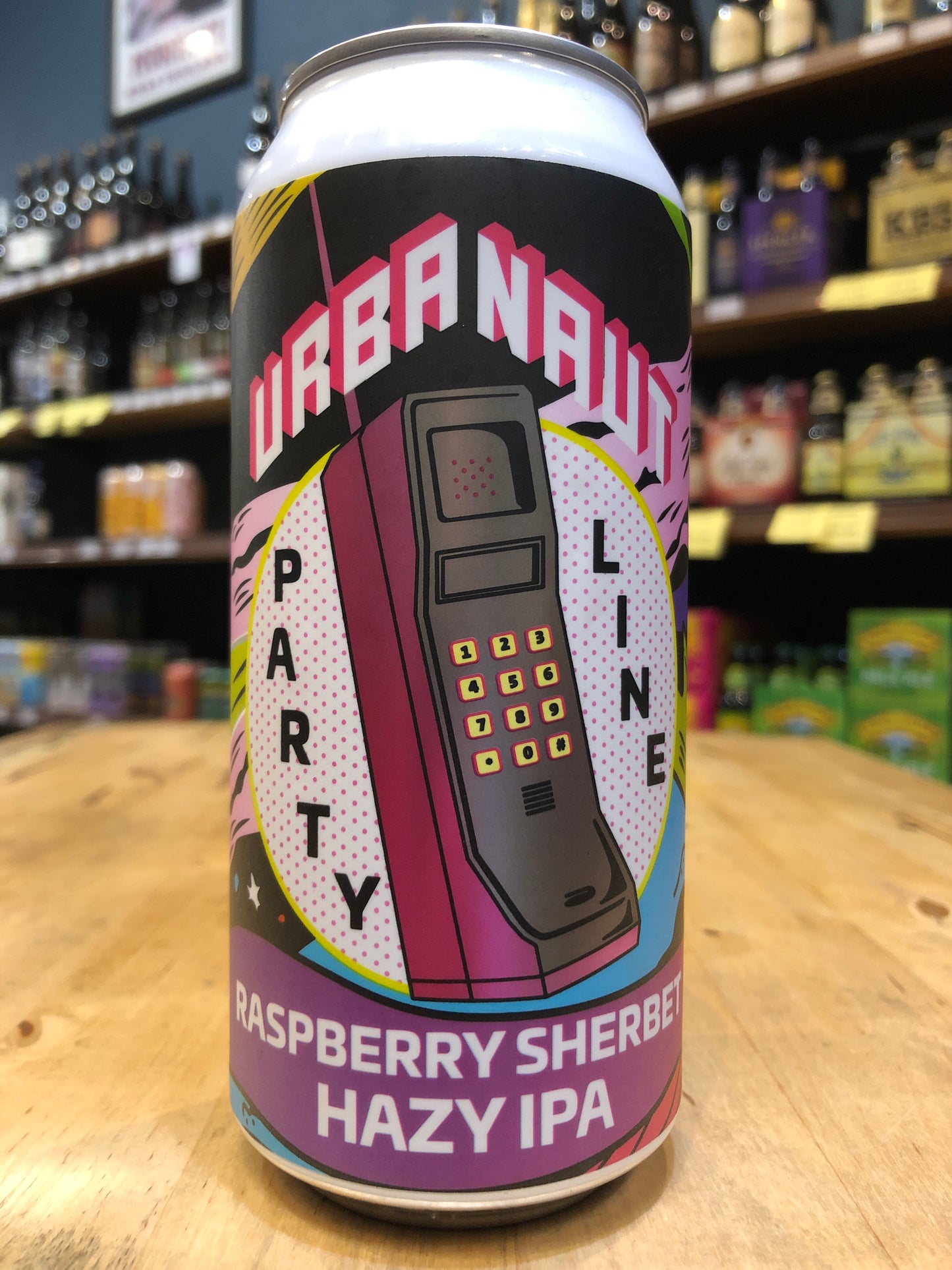 Urbanaut Party Line Raspberry Sherbet Hazy IPA 440ml Can