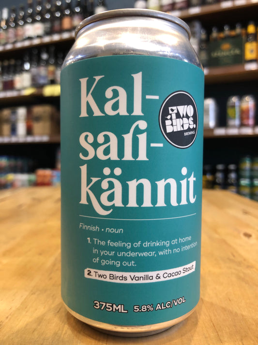 Two Birds Kalsarikännit Vanilla & Cacao Stout 375ml Can